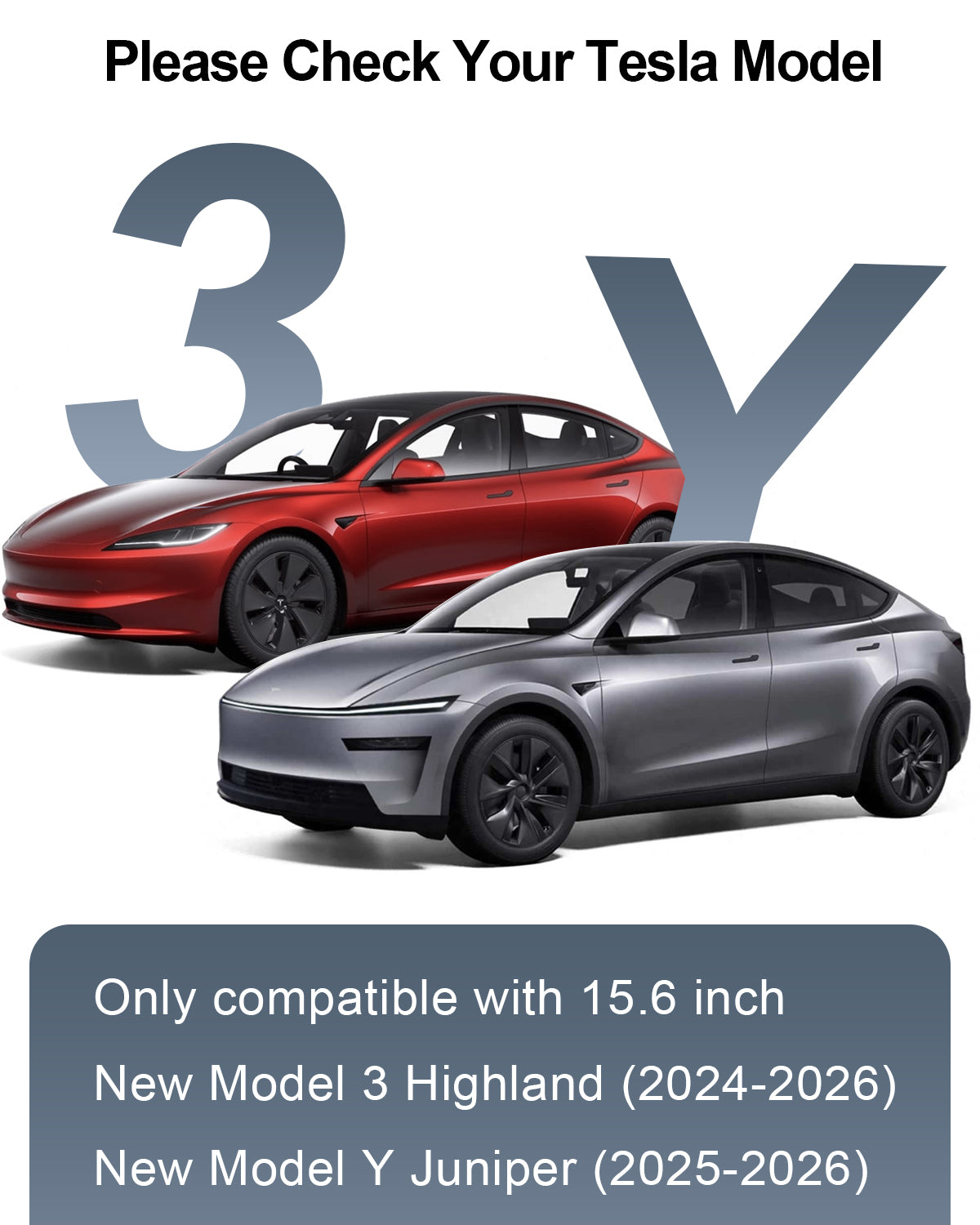 Tesla Model 3 Highland & Model Y Juniper Screen Protector (2024–2026) – 15" + 8" Tempered Glass