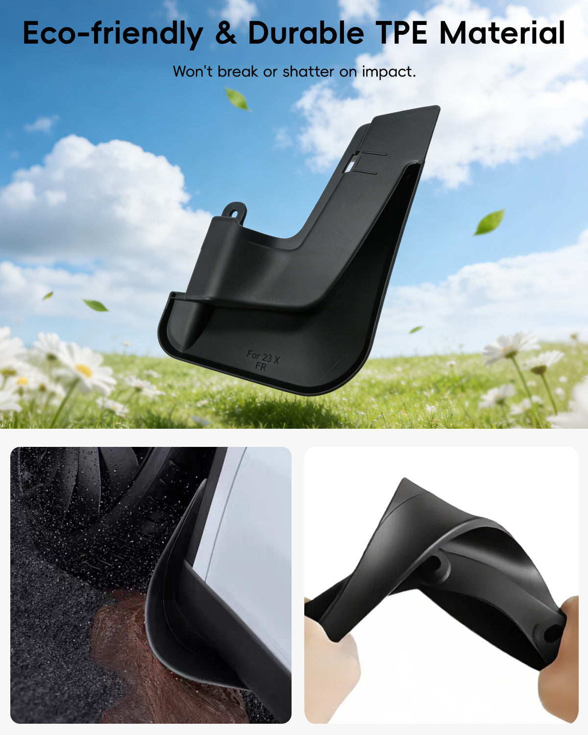 Tesheer Mud Flaps for 2022–2026 Tesla Model X – No-Drill Splash Guards, Set of 4