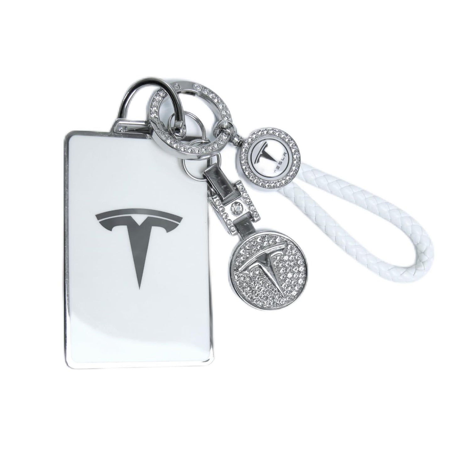 Tesheer Bling Key Card Holder for Tesla Model S/X/3/Y Cybertruck(black)