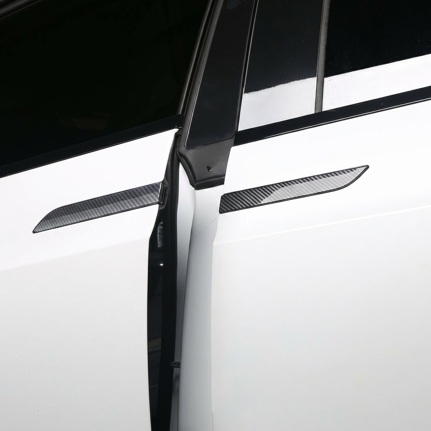 Tesheer Glossy Carbon Fiber Door Handle Stickers for 2016–2026 Tesla Model X