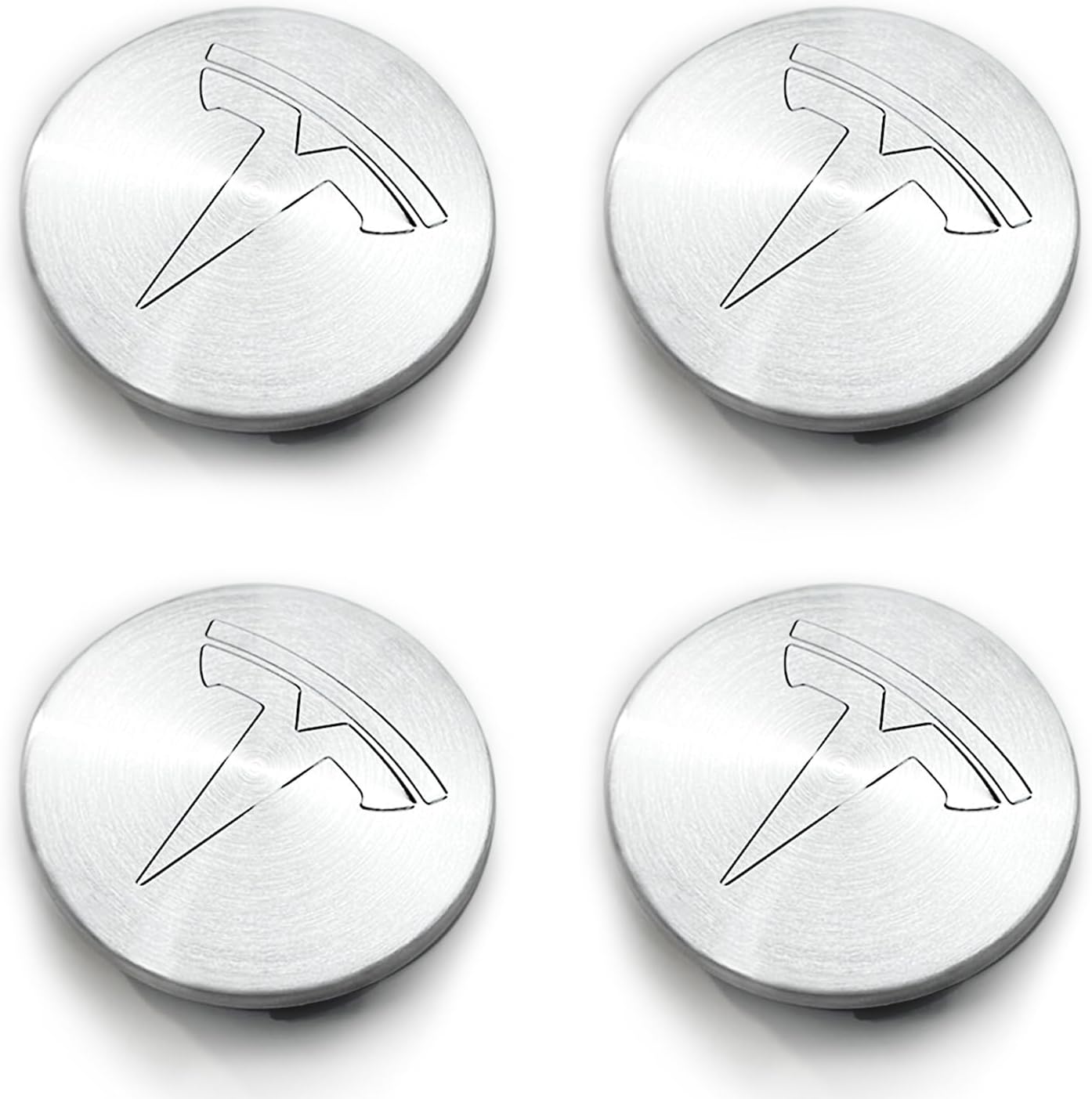 Tesla Silver Wheel Center Hub Cap Kit – Fits Model Y (2019-2024) & Model 3 (2019-2023)