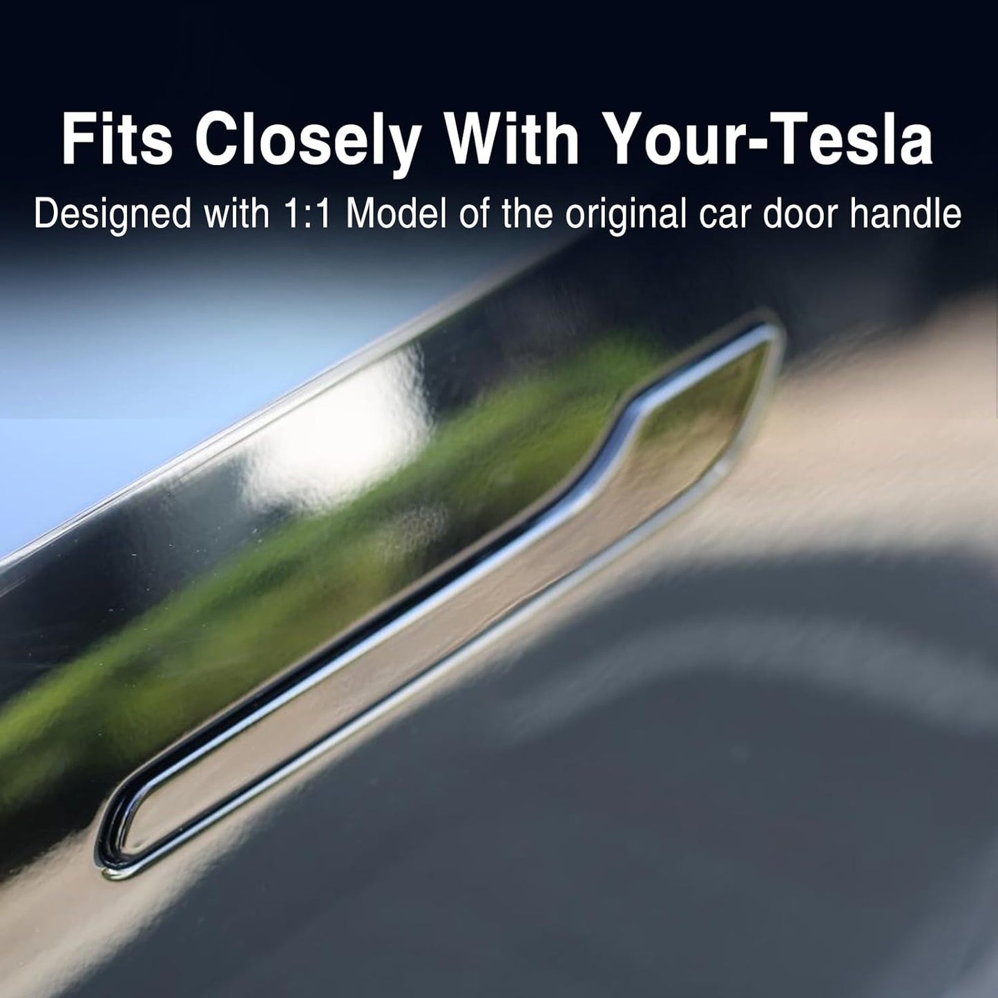 Tesla Door Handle Stickers for Model 3 & Model Y – 4PCS(Glossy Black)