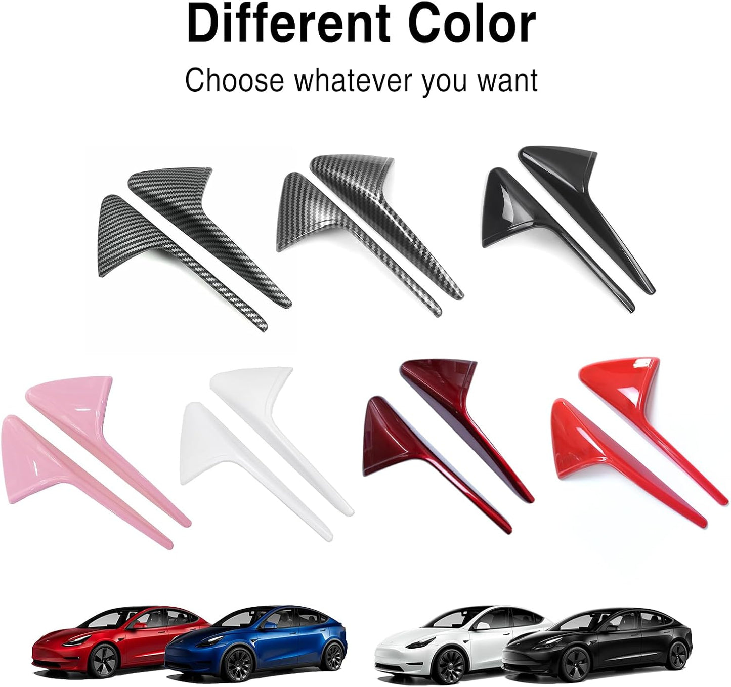 Tesheer Red HW3 Side Camera Covers for 2021–2023 Tesla Model 3/Y – 2PCS