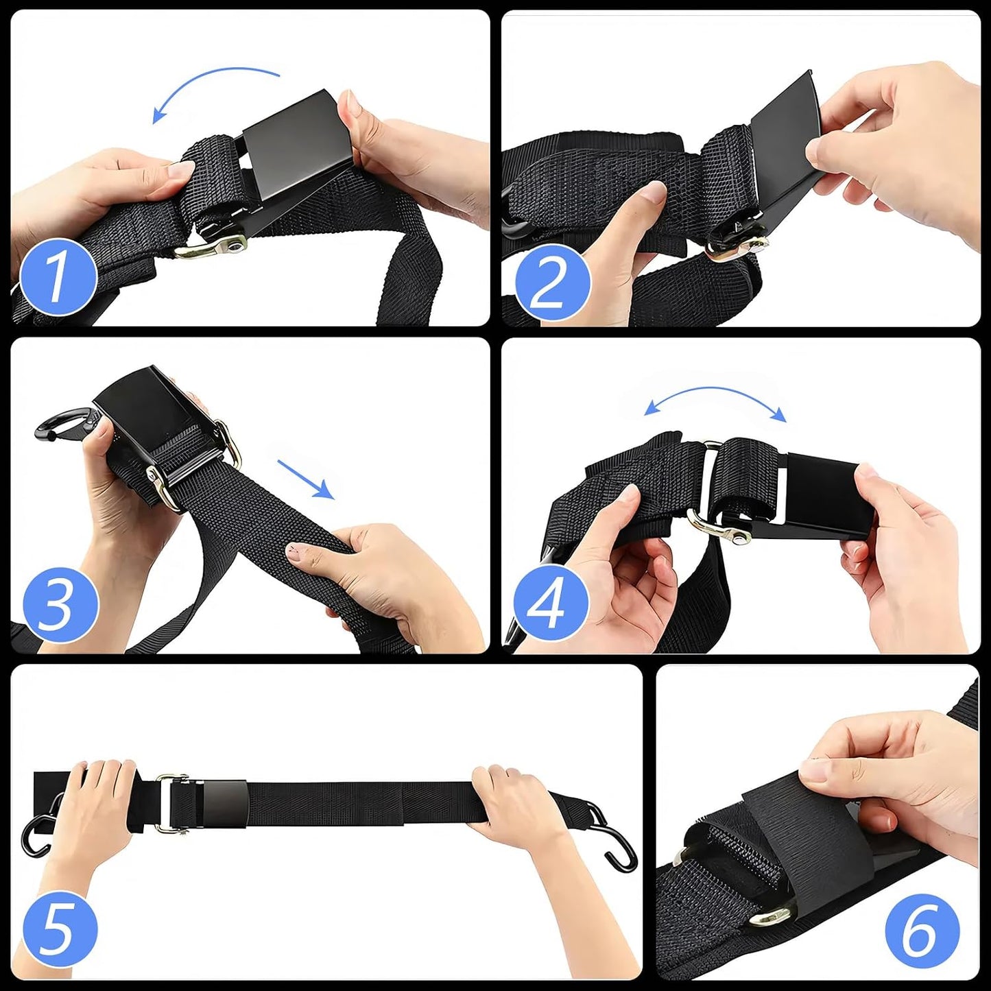 Tesheer Retractable Ratchet Tie-Down Straps – 4 Pack with S-Hooks, 1200 lb Rated