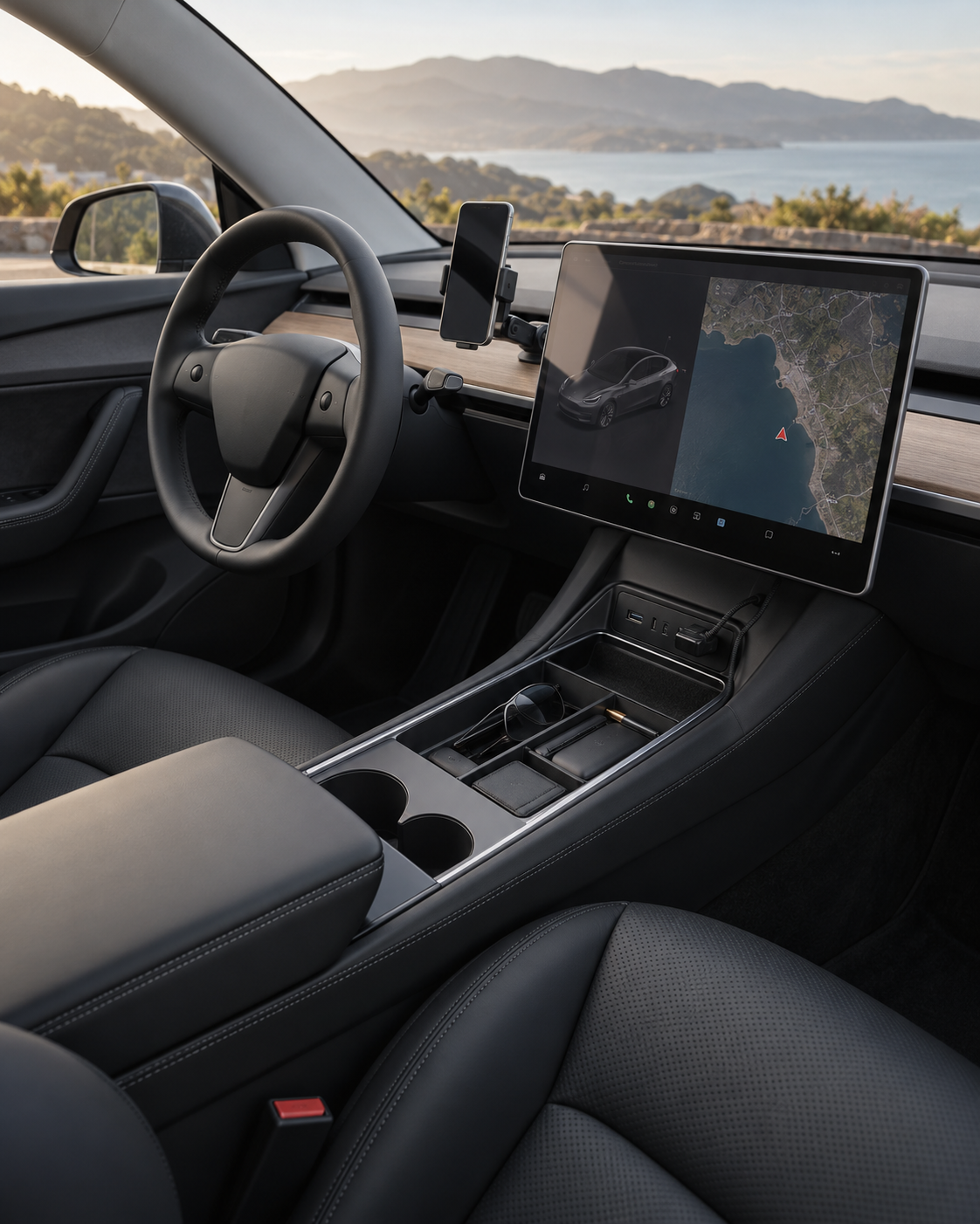Modern electric vehicle interior accessories
