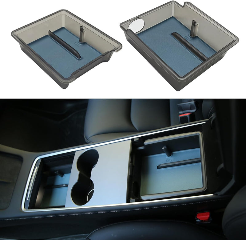 Tesheer Center Console Organizer Tray for Tesla Model 3/Y 2023 2022 2021 (2 PCS)