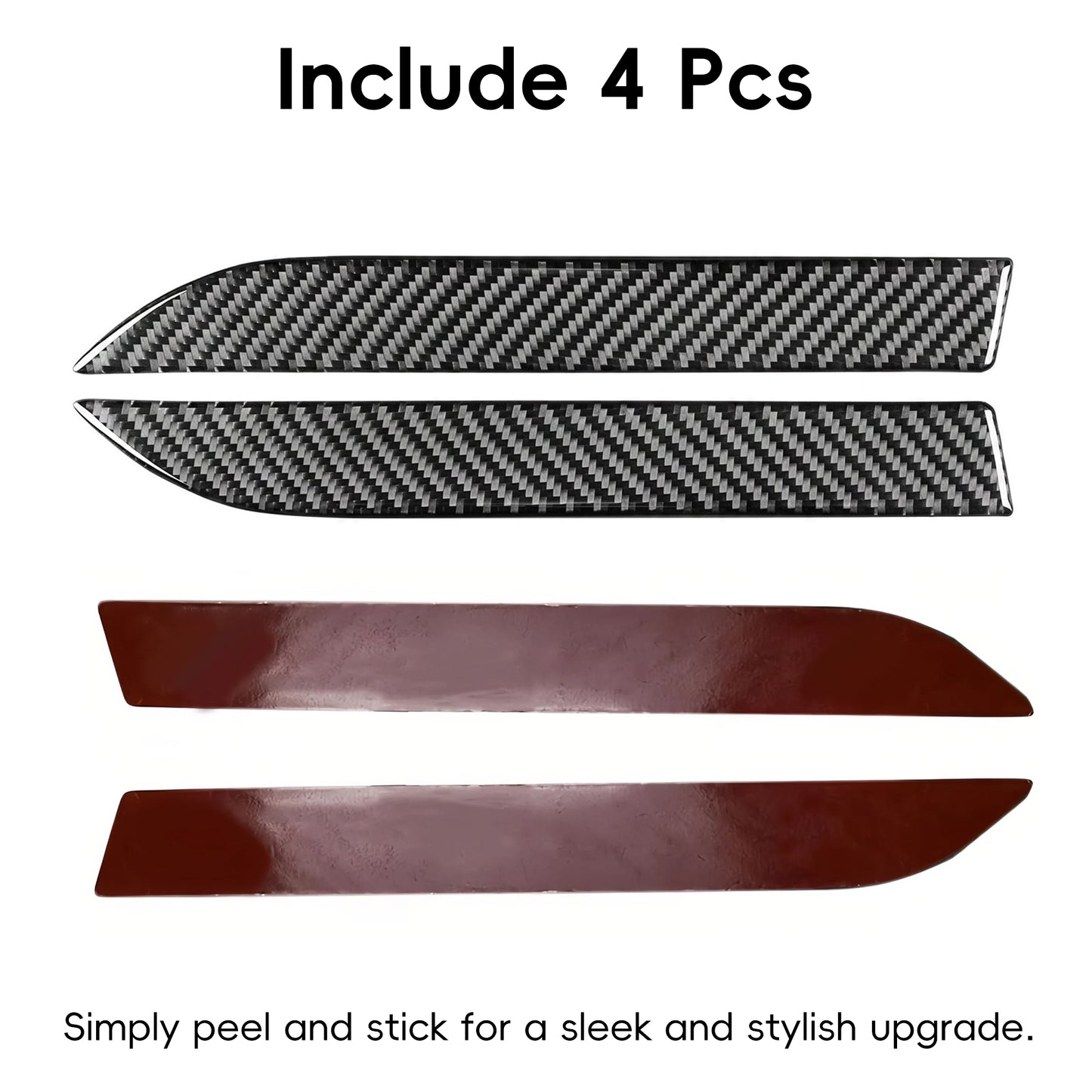 Tesheer Glossy Carbon Fiber Door Handle Stickers for 2016–2026 Tesla Model X