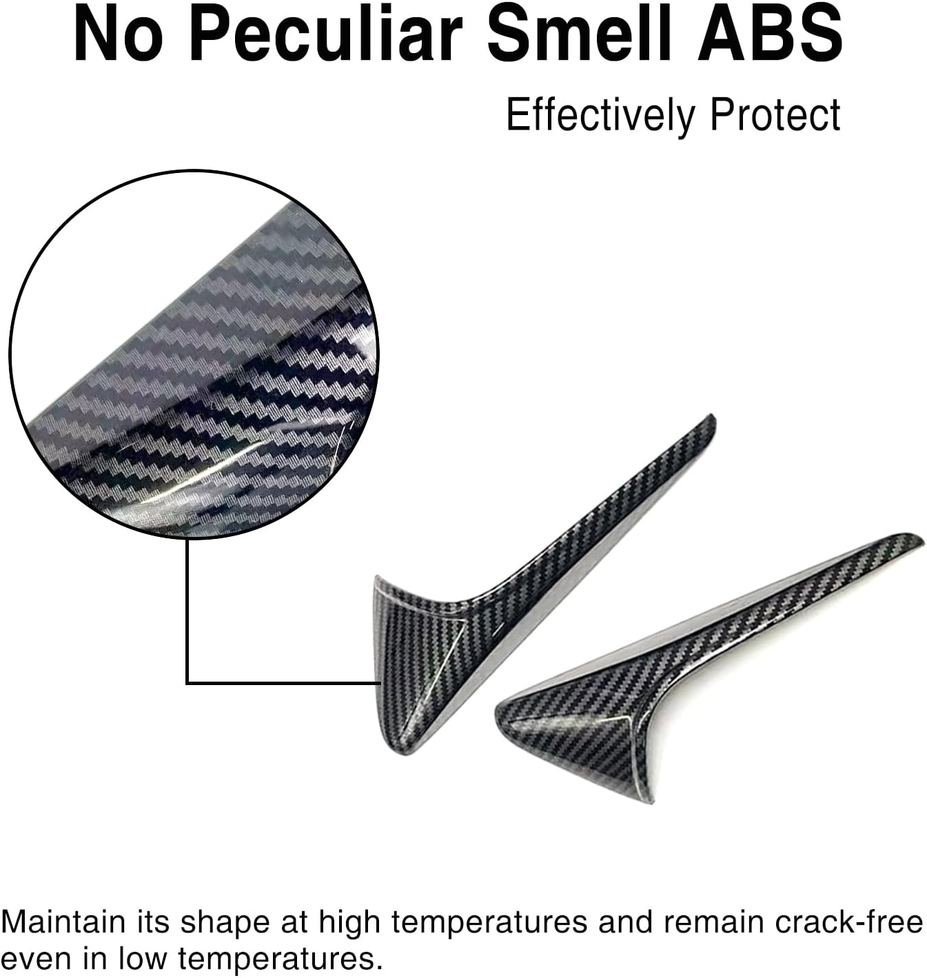 Tesheer Glossy Carbon Fiber-Style HW4 Side Camera Covers for 2024 Tesla Model 3/Y – 2PCS