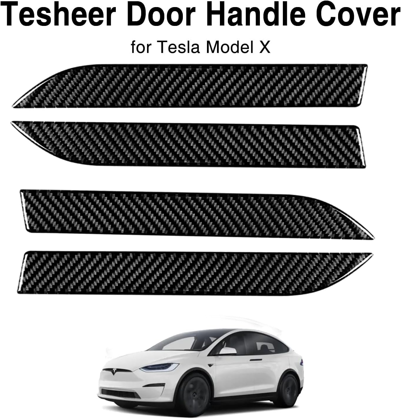 Tesheer Resin Door Handle Sticker for Tesla Model X 2017-2024