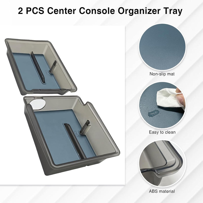 Tesheer Center Console Organizer Tray for Tesla Model 3/Y 2023 2022 2021 (2 PCS)