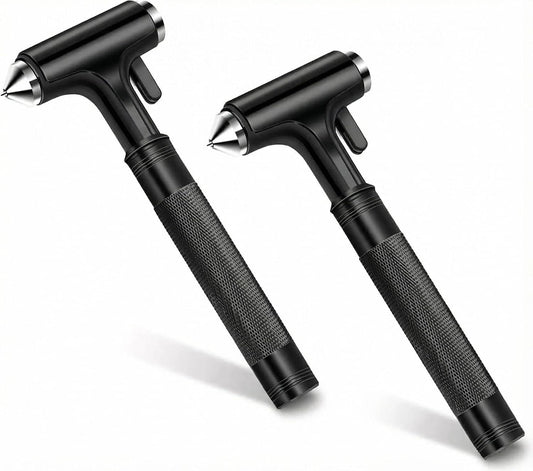 Tesheer 2-Pack Car Window Breaker & Seatbelt Cutter Emergency Escape Hammers – Black