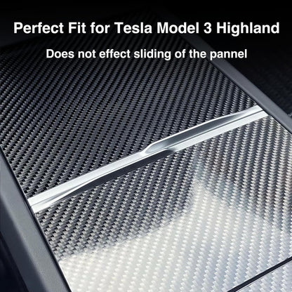 Tesheer Real Carbon Fiber Center Console Cover for 2024 Model 3 Highland Tesheer