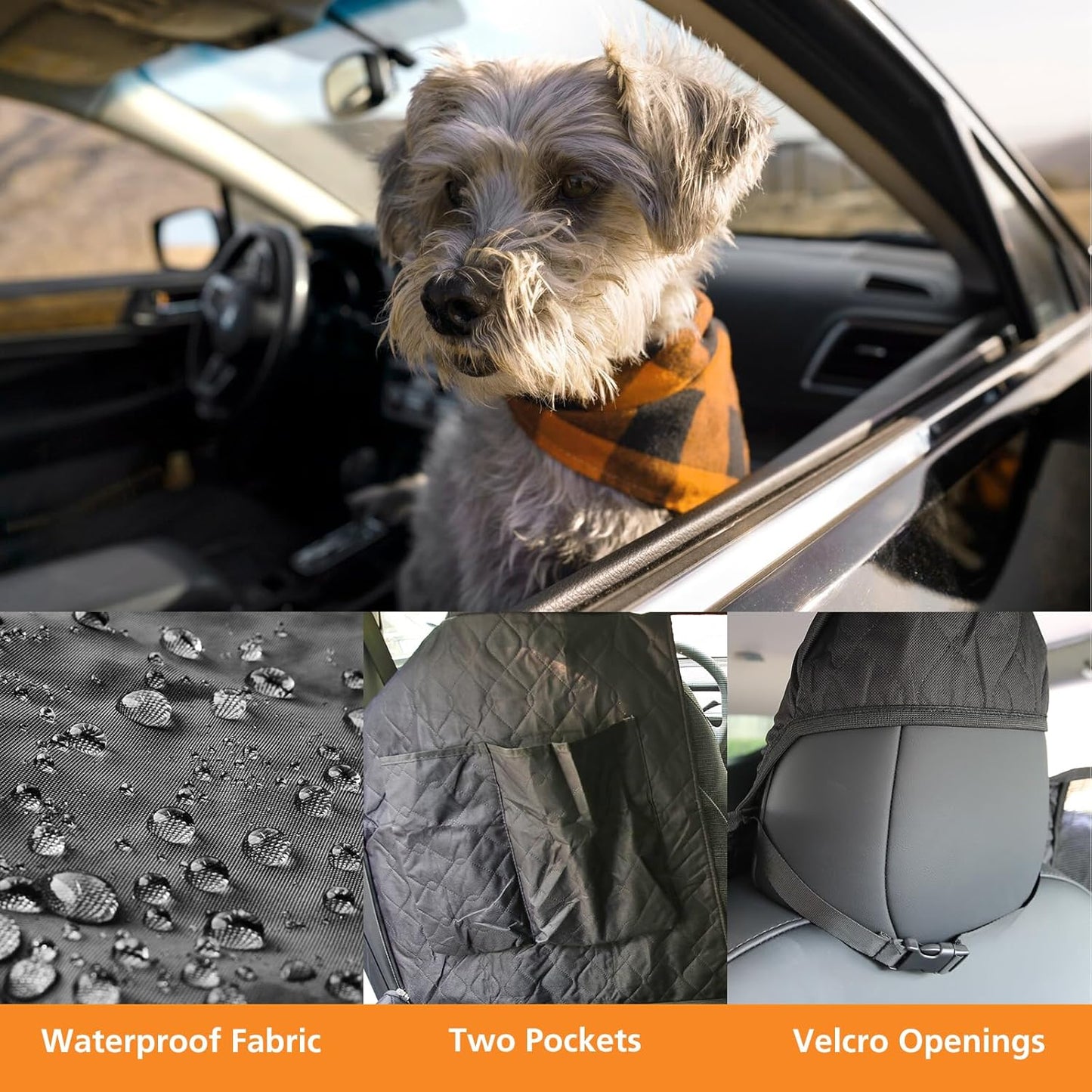 Tesheer Waterproof Non-Slip Dog Car Seat Cover