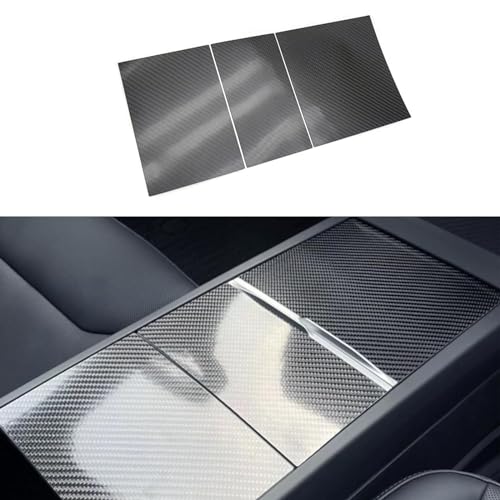 Tesheer 3K Twill Carbon Fiber Center Console Wrap Kit for 2024 Tesla Model 3 Highland