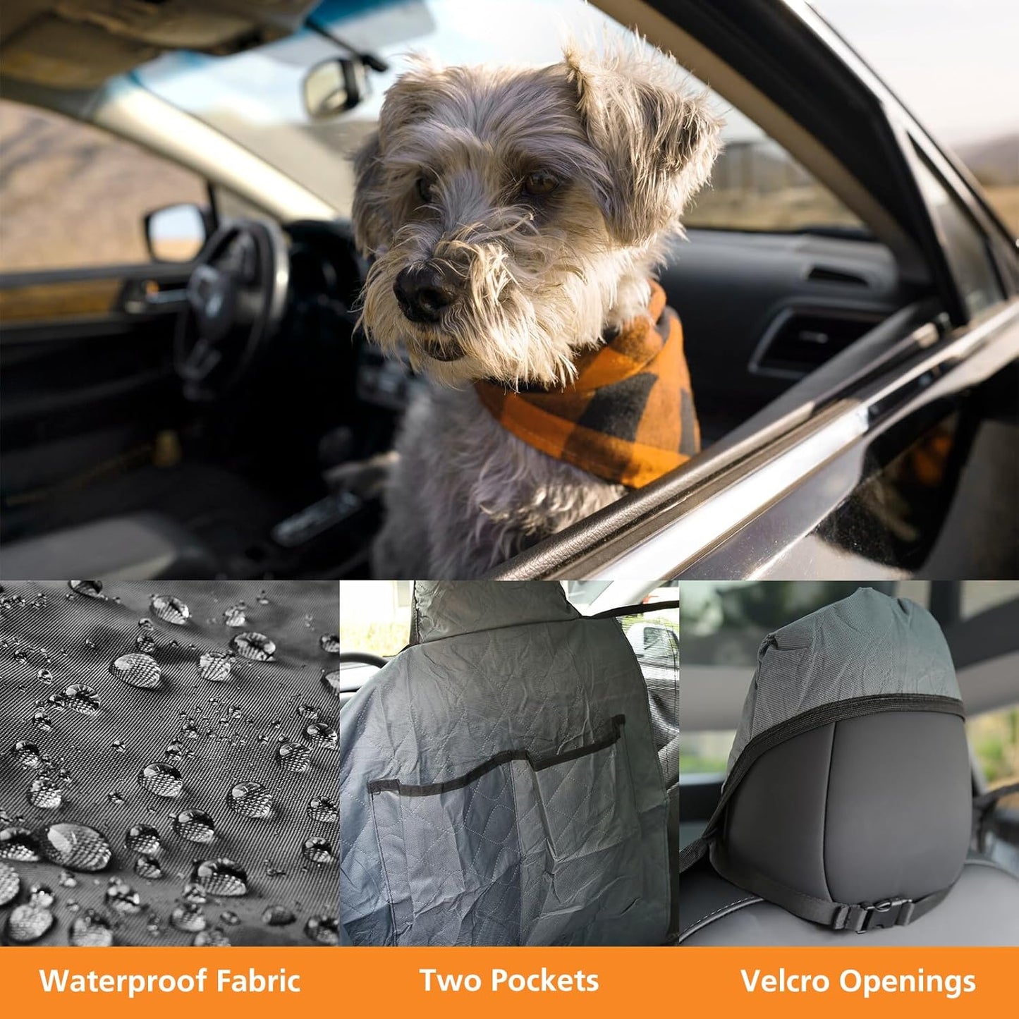 Tesheer Waterproof Non-Slip Dog Car Seat Cover