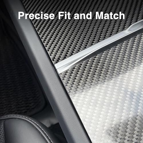 Tesheer 3K Twill Carbon Fiber Center Console Wrap Kit for 2024 Tesla Model 3 Highland