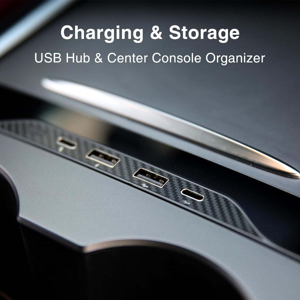 Tesheer RGB Light Multi Port USB Hub for Model 3/Y 2021-2024