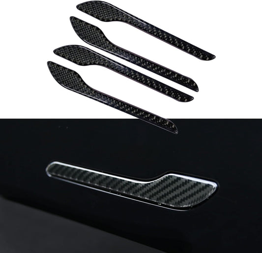Tesheer Real Carbon Fiber Resin Door Handle Covers for Tesla Model 3/Y – 4PCS