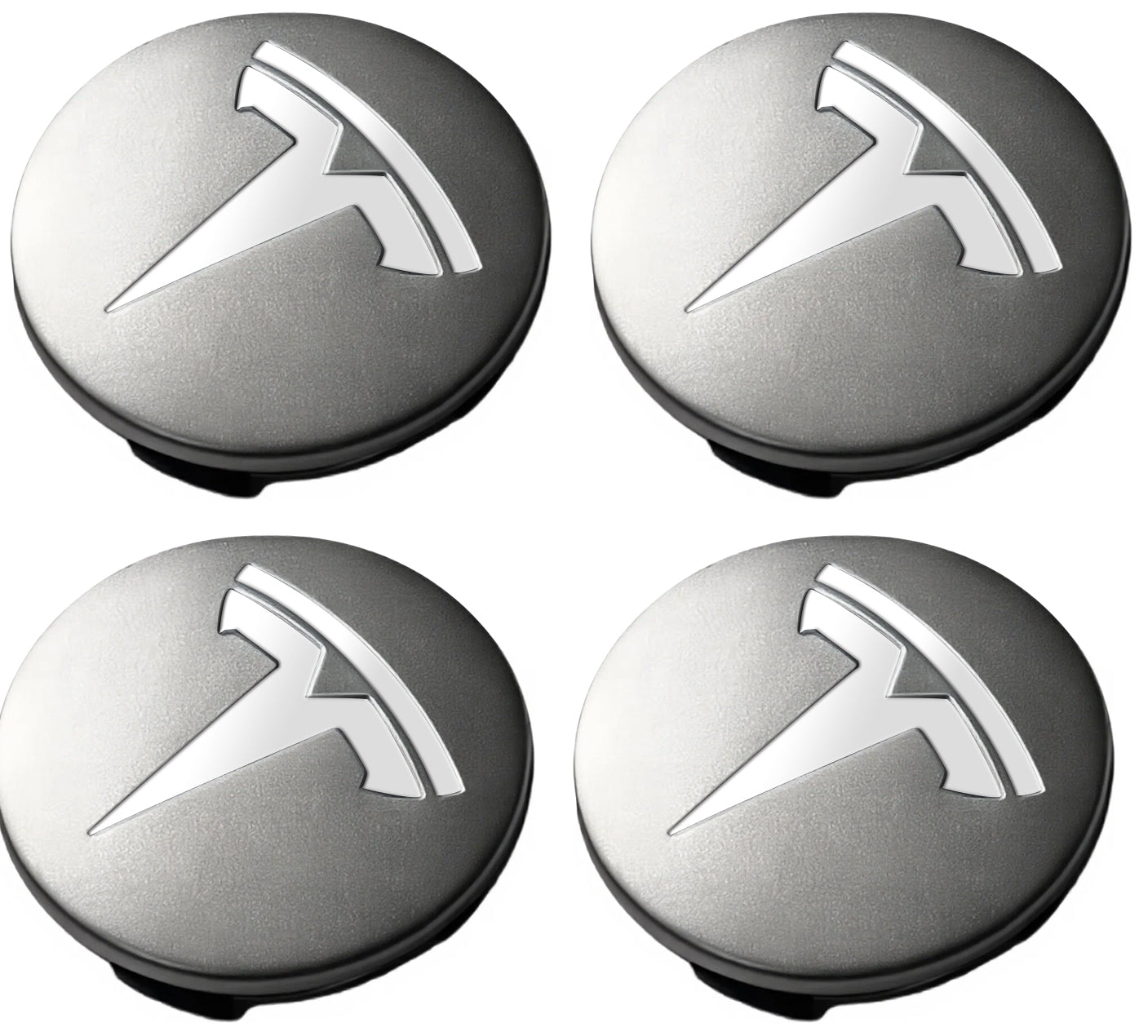 Tesheer 4-PCS Wheel Center Hub Caps with Glossy Metal for Tesla Model 3/Y 18-19″ Wheels