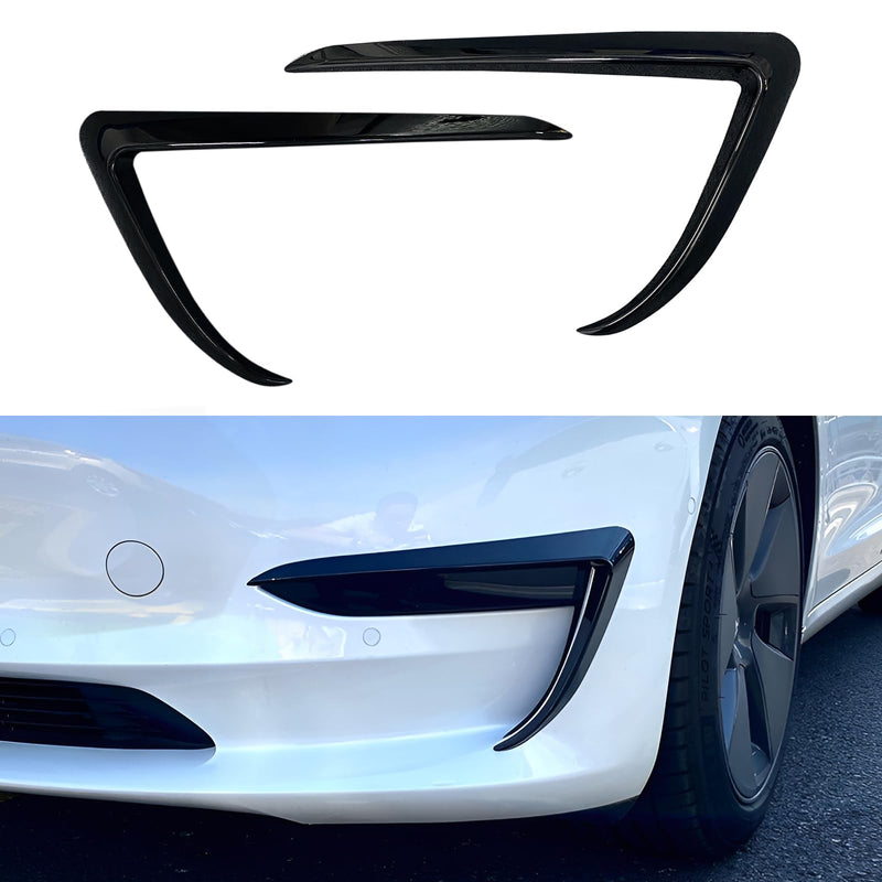 Tesheer ABS Front Fog Light Trim Cover for Tesla Model 3 2017-2023