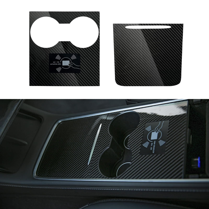 Tesheer Center Console Wrap Kit 3K Twill Carbon Fiber for Tesla Model 3 Model Y 2021 2022 2023