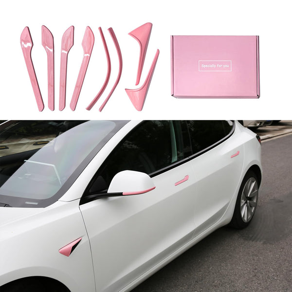 Tesheer HW 4.0 Pink Door Handle Covers for Tesla Model 3 Highland 2024 (8PCS)