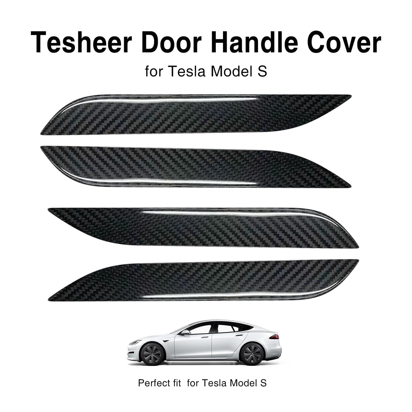 Tesheer Door Handle Sticker for Tesla Model S 2017-2024 4Pcs