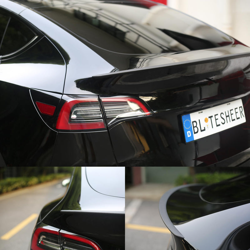 Tesheer Real Carbon Fiber Rear Trunk Spoiler Wings for Tesla Model Y