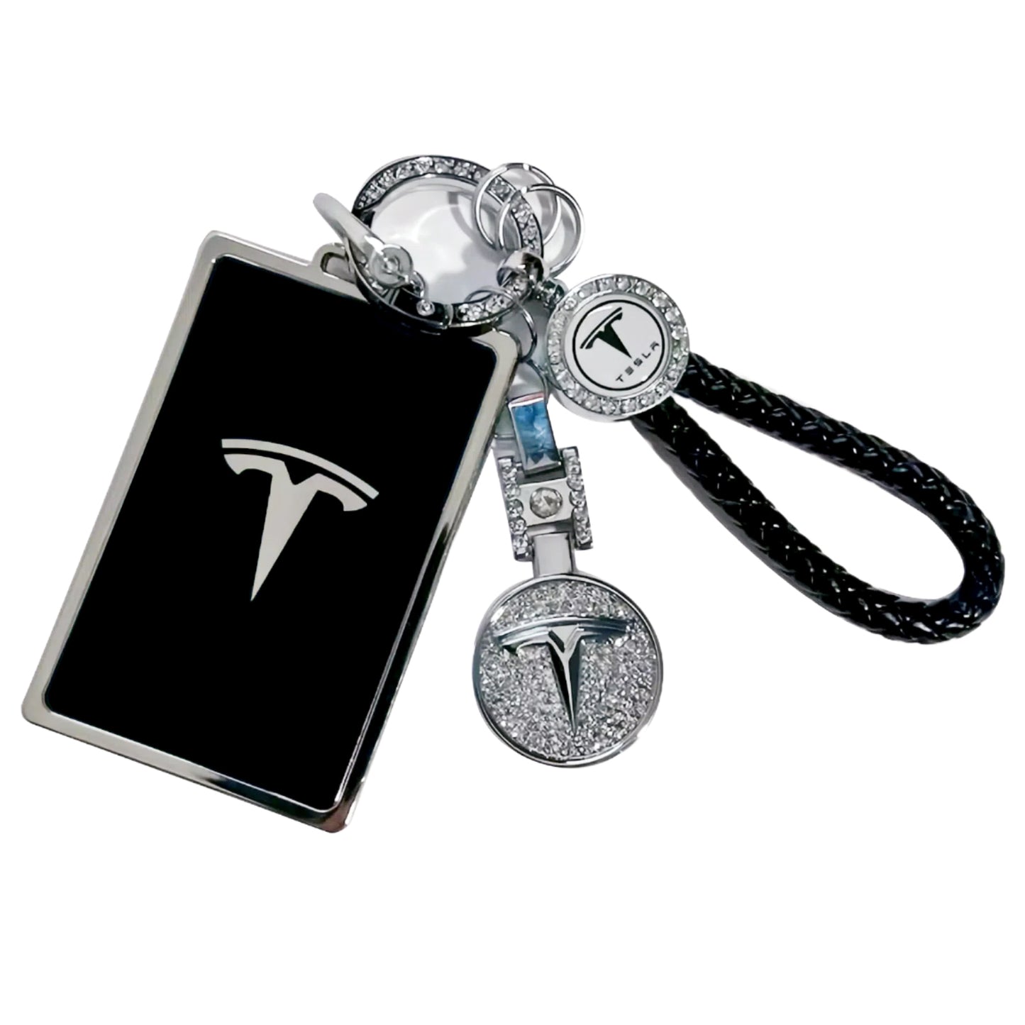 Tesheer Bling Key Card Holder for Tesla Model S/X/3/Y Cybertruck(black)
