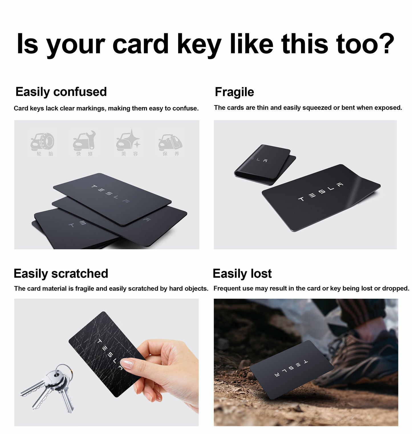 Tesheer Bling Key Card Holder for Tesla Model S/X/3/Y Cybertruck