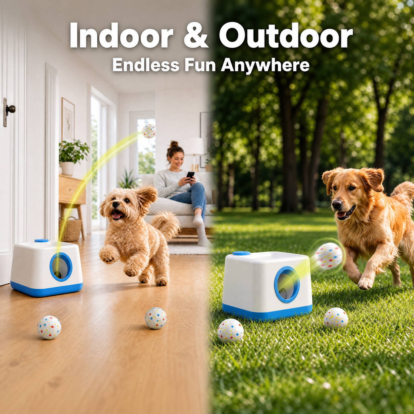 Cyberpaws Automatic Dog Ball Launcher | Rechargeable Fetch Toy