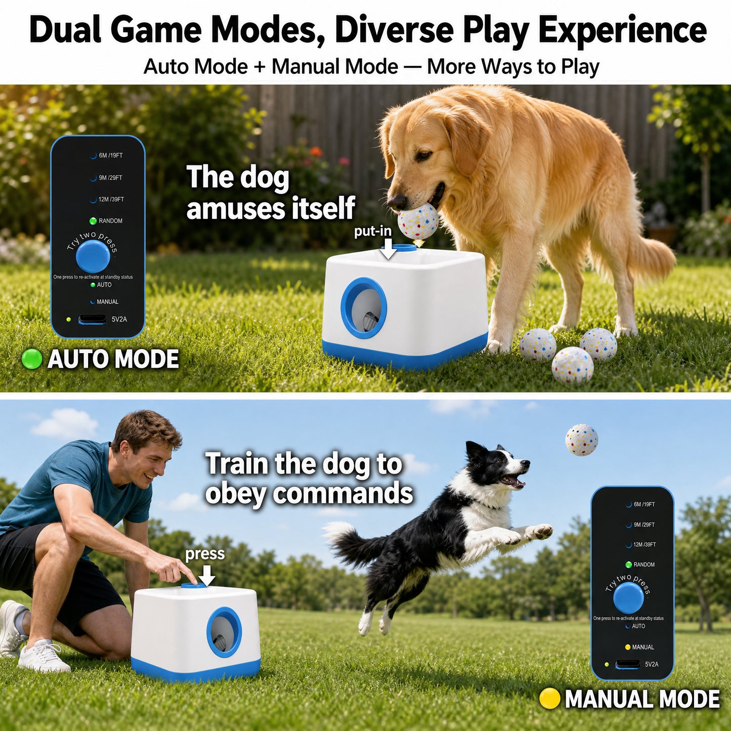 Cyberpaws Automatic Dog Ball Launcher | Rechargeable Fetch Toy