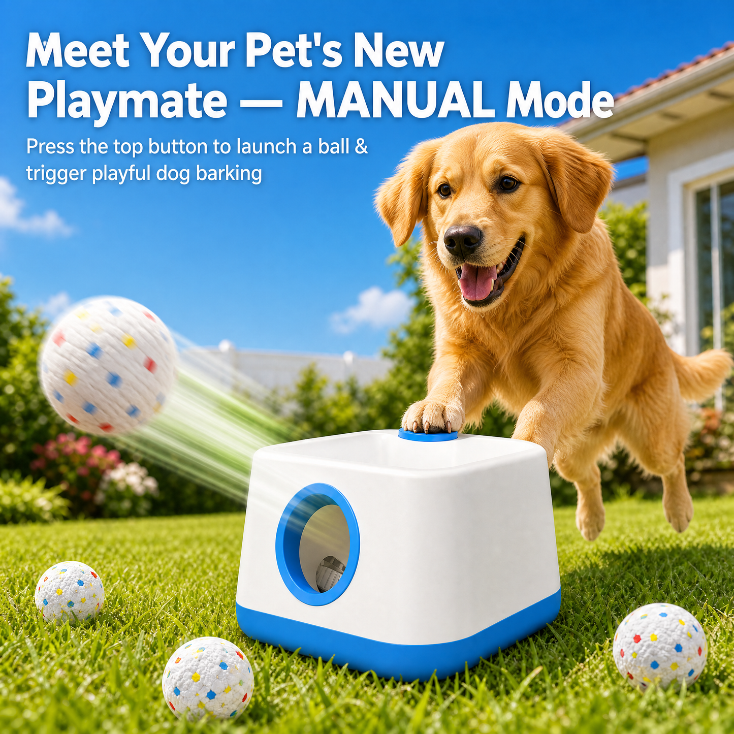 Cyberpaws Automatic Dog Ball Launcher | Rechargeable Fetch Toy