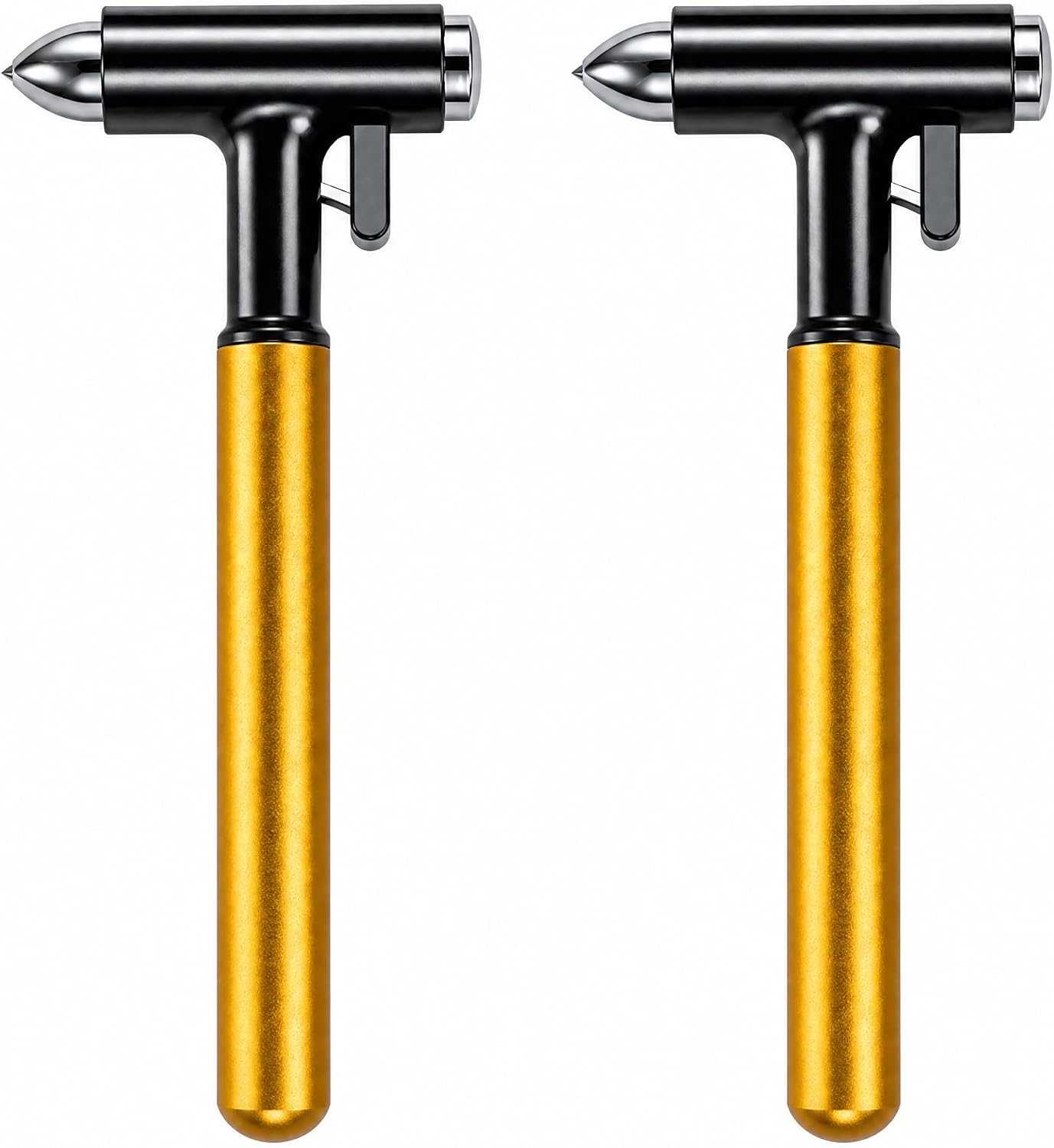 Tesheer gold 2-pack car window breaker and seatbelt cutter emergency escape hammers