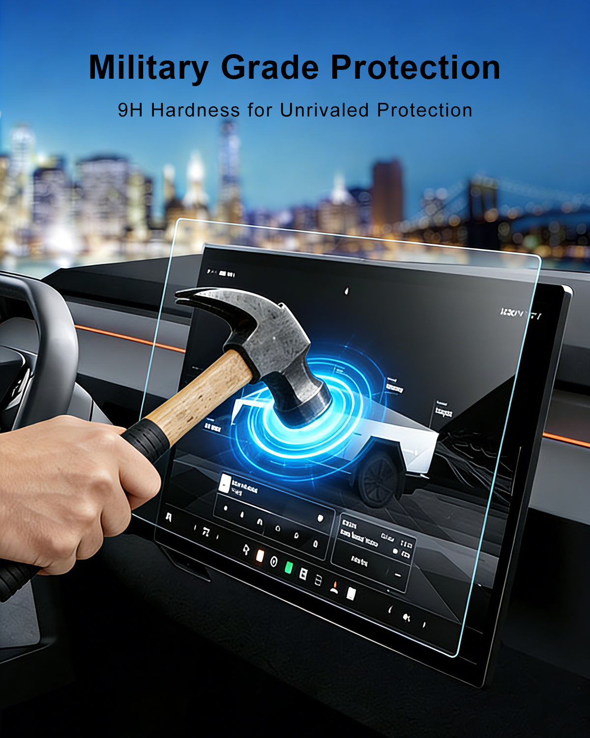 Tesheer Matte Screen Protector Set for Tesla Cybertruck 2024–2027 – 18.5" Front + 9.4" Rear, 2-Pack