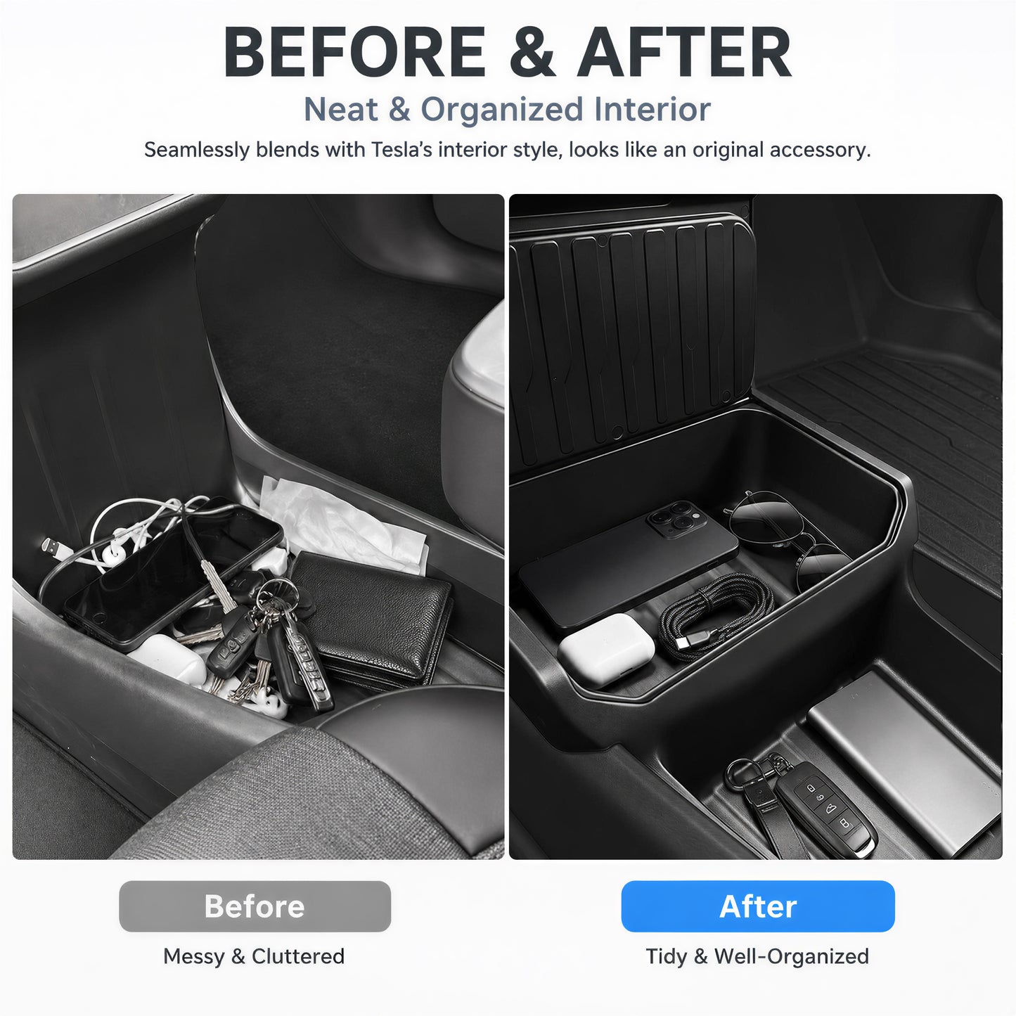 Model Y Juniper Lower Center Console Organizer | TPE Storage Tray