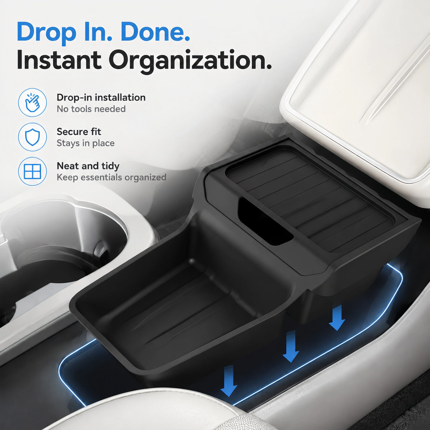 Model Y Juniper Lower Center Console Organizer | TPE Storage Tray