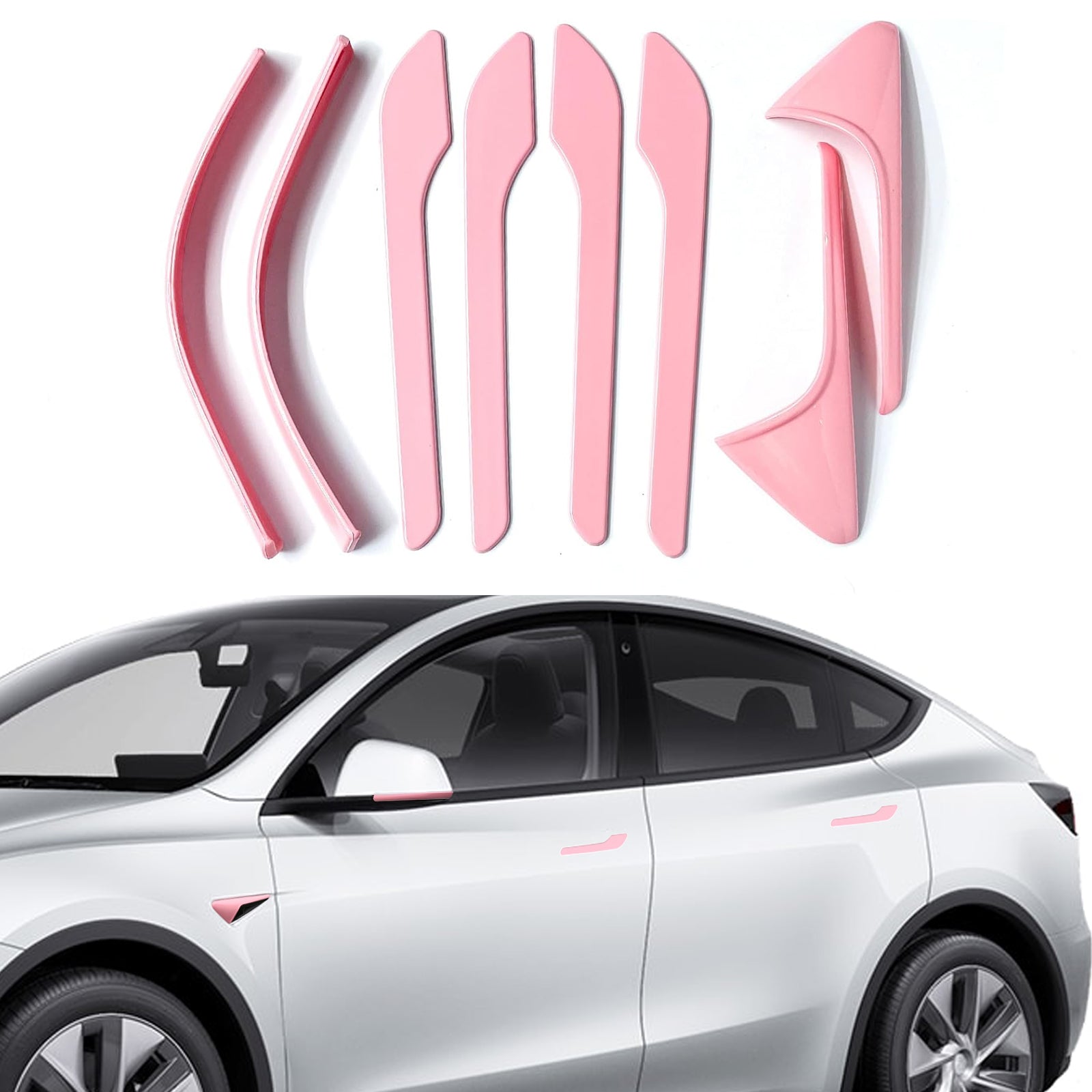 Tesla Model Y Pink Accessories Kit 8PCS | Door Handle & Camera