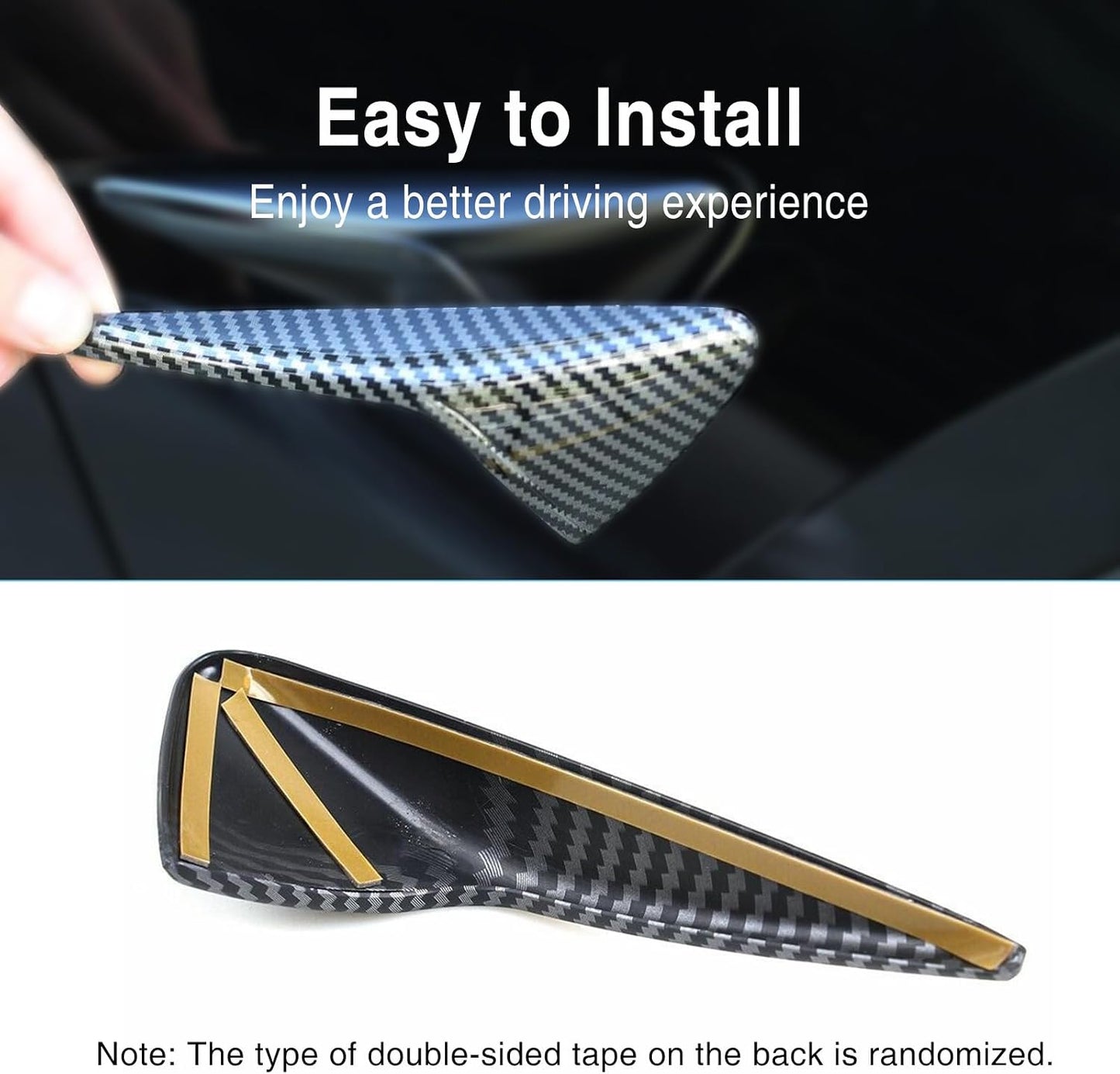 Tesheer Glossy Carbon Fiber-Style HW3 Side Camera Covers for Tesla Model 3/Y – 2PCS