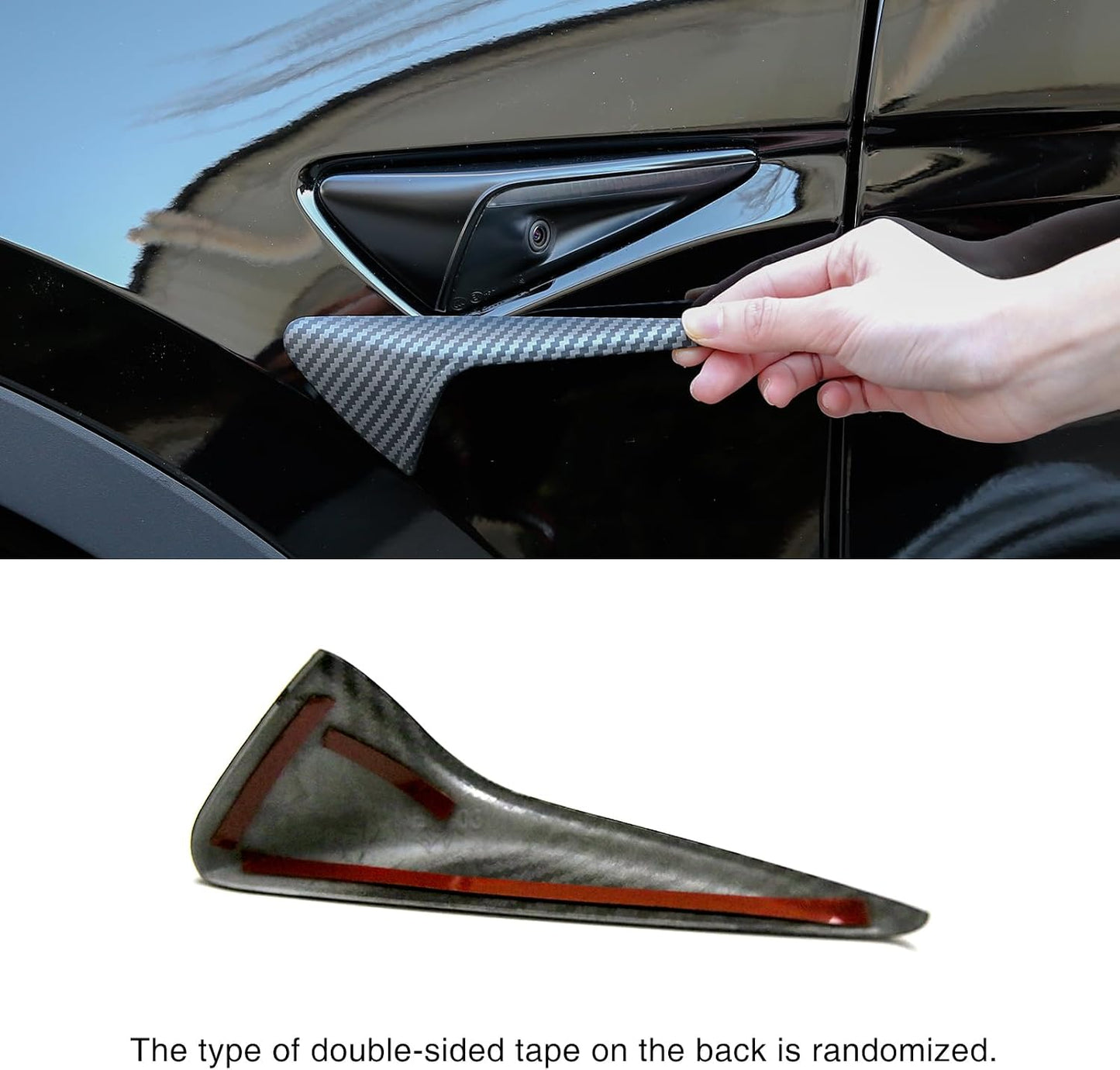 Tesheer Carbon Fiber-Style HW4 Side Camera Covers for 2024–2026 Model 3 Highland & 2025–2026 Model Y Juniper – 2PCS