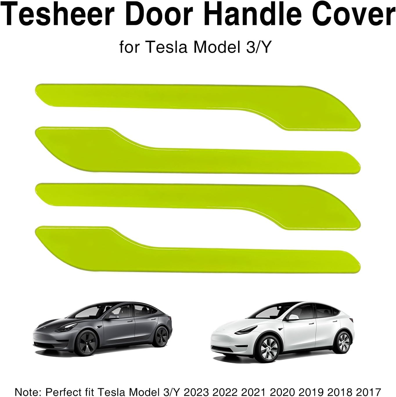 Tesheer Green Door Handle Covers for Tesla Model 3/Y – ABS, 4PCS