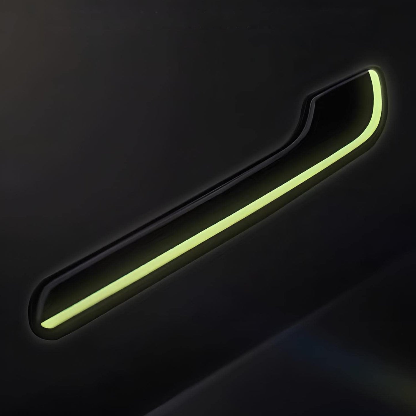 Tesheer Fluorescent Door Handle Stickers for Tesla Model 3/Y – Black & Green, 4PCS