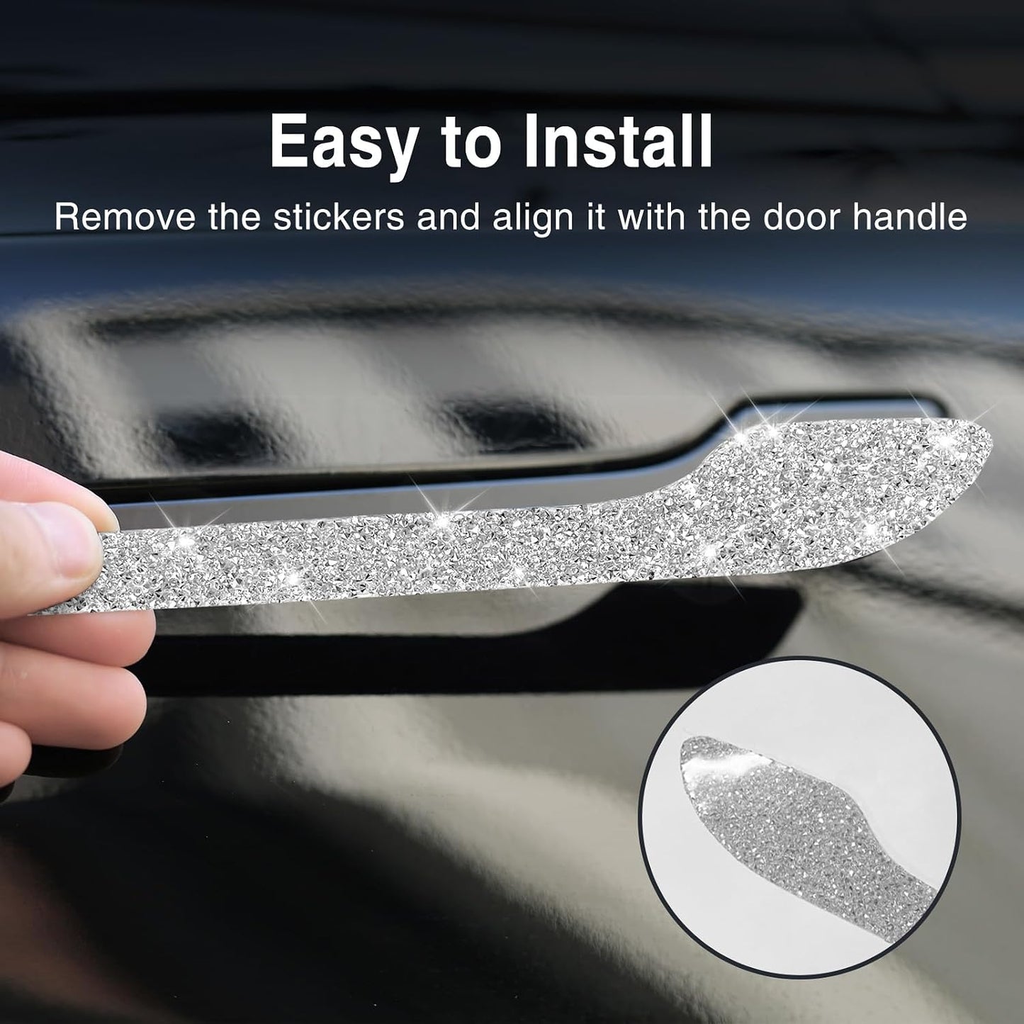 Tesheer Crystal Rhinestone Door Handle Covers for Tesla Model 3/Y – 4PCS