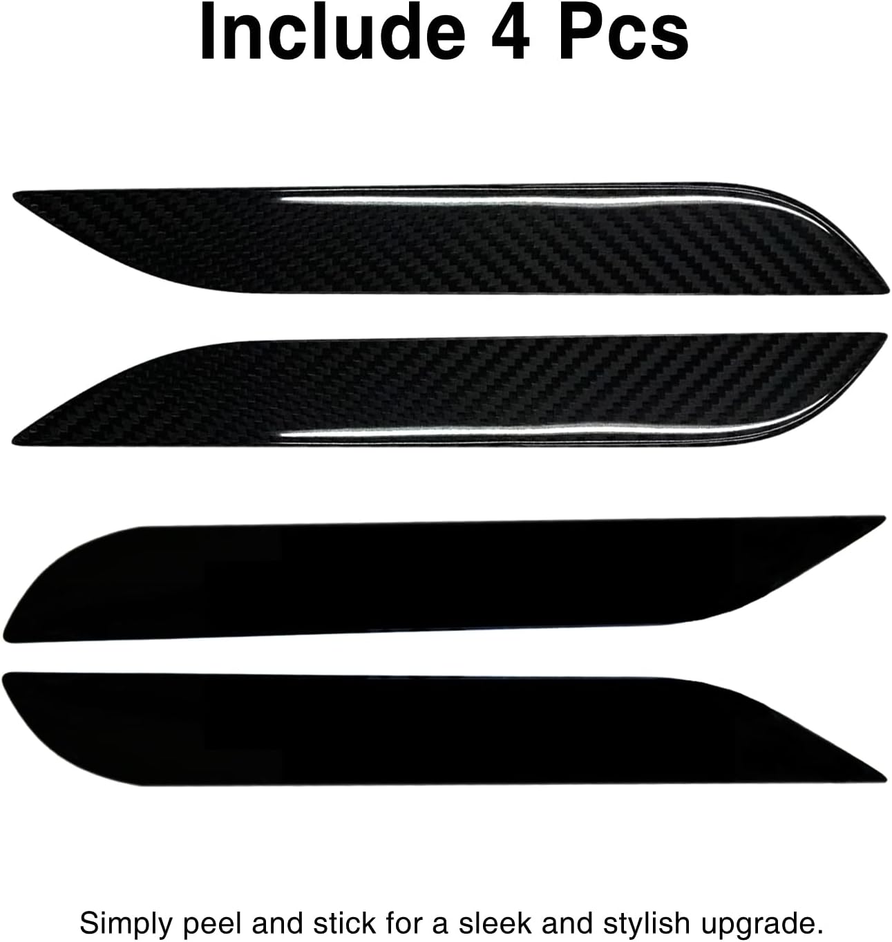 Tesheer Real Carbon Fiber Door Handle Covers for 2016–2026 Tesla Model S – 4PCS