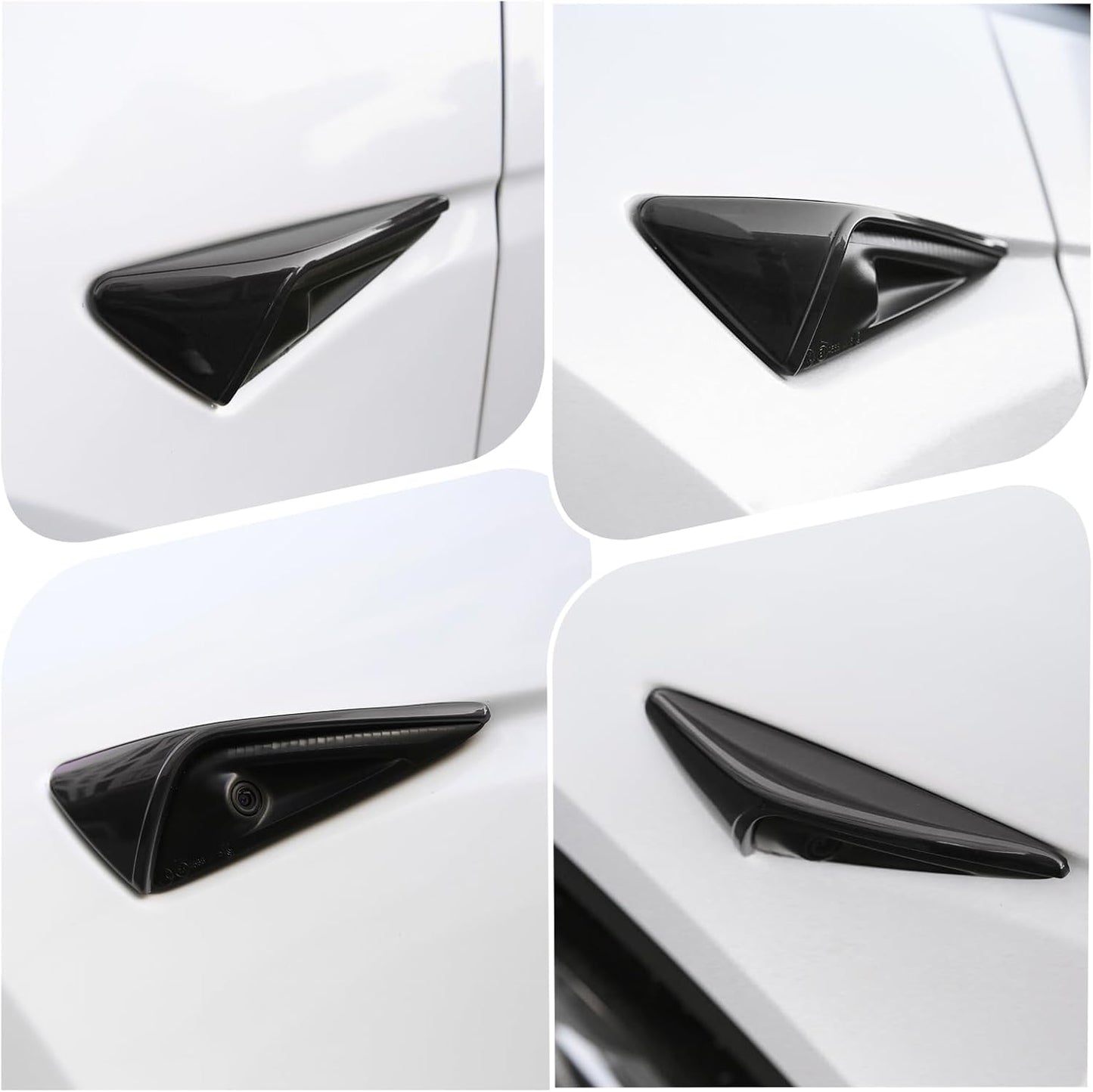 Tesheer Glossy Black HW3 Side Camera Covers for 2021–2023 Tesla Model 3/Y – 2PCS