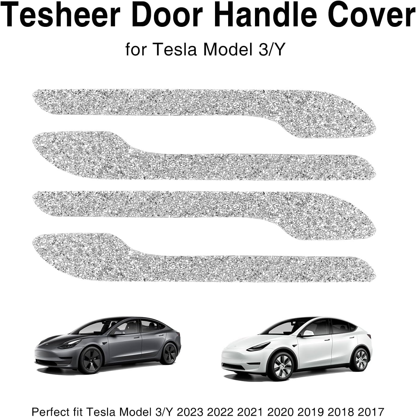 Tesheer Crystal Rhinestone Door Handle Covers for Tesla Model 3/Y – 4PCS