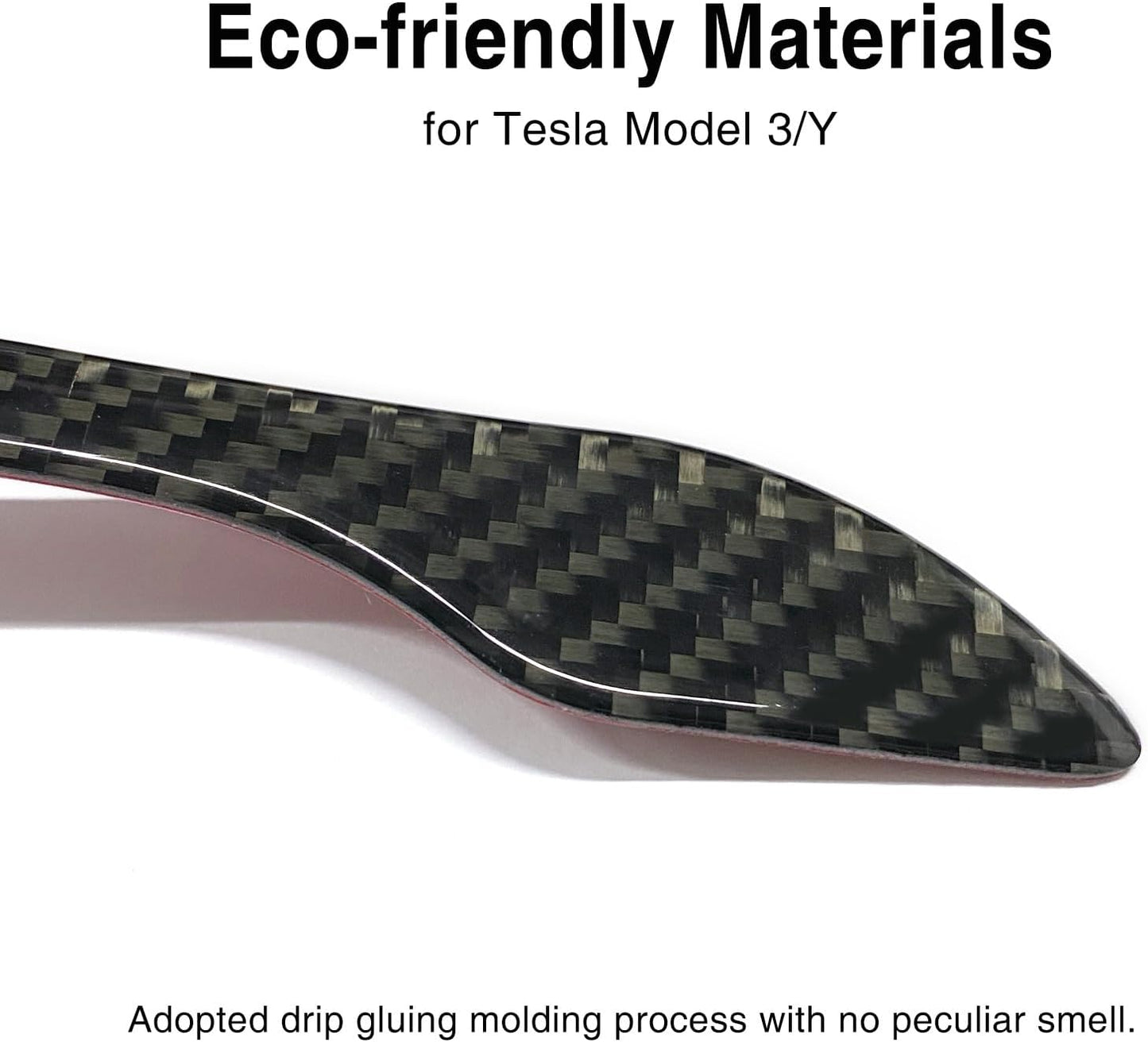 Tesheer Real Carbon Fiber Resin Door Handle Covers for Tesla Model 3/Y – 4PCS