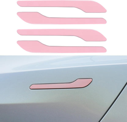 Tesheer Premium Pink Door Handle Protector Wrap – 4-Piece ABS Scratch Guard for Tesla Model 3 & Model Y