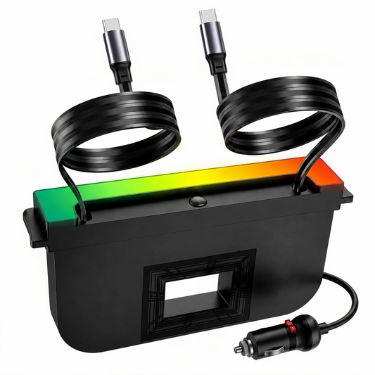 RGB USB Hub for Tesla Model 3 Highland & Model Y Juniper | Retractable Fast Charging Dock