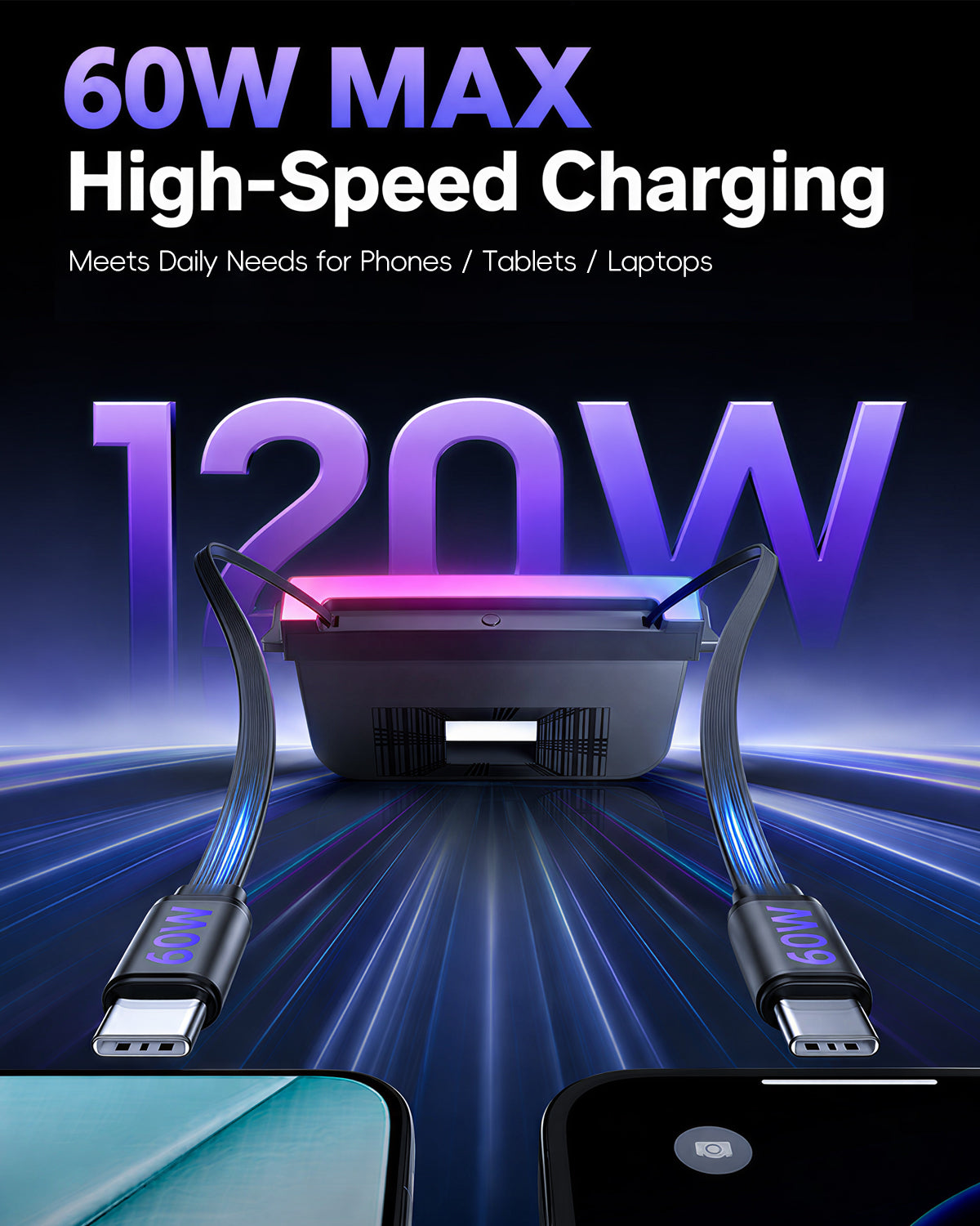 RGB USB Hub for Tesla Model 3 Highland & Model Y Juniper | Retractable Fast Charging Dock